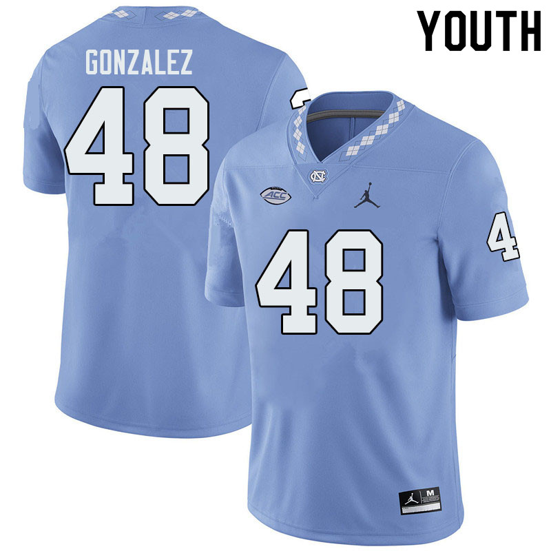 Jordan Brand Youth #48 Dilan Gonzalez North Carolina Tar Heels College Football Jerseys Sale-Blue